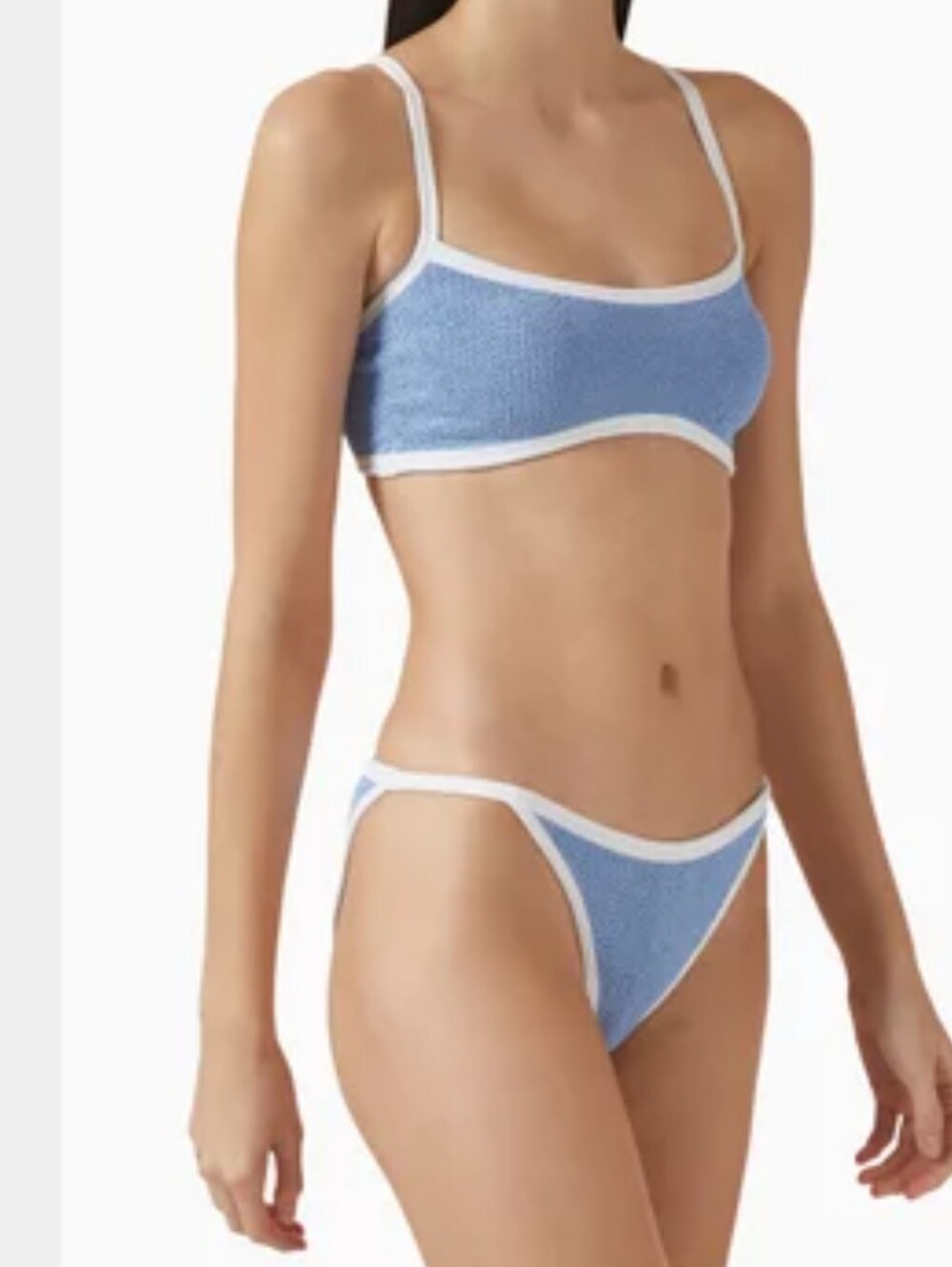 HUNZA G TYLOR BIKINI SET IN ORIGINAL CRINKLE FABRIC/SZ;ONE SIZE